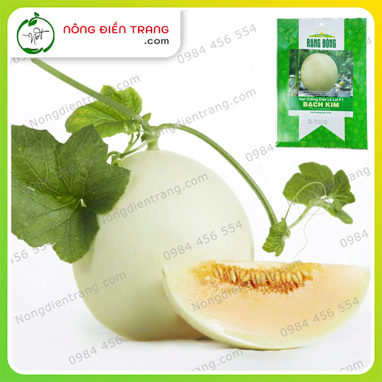 Hạt Giống Dưa Lê Lai F1 Bạch Kim Rạng Đông - Gói 5 Hạt - Dưa Lê Trắng Ruột Cam Ngon Ngọt VTNN Nông Điền Trang