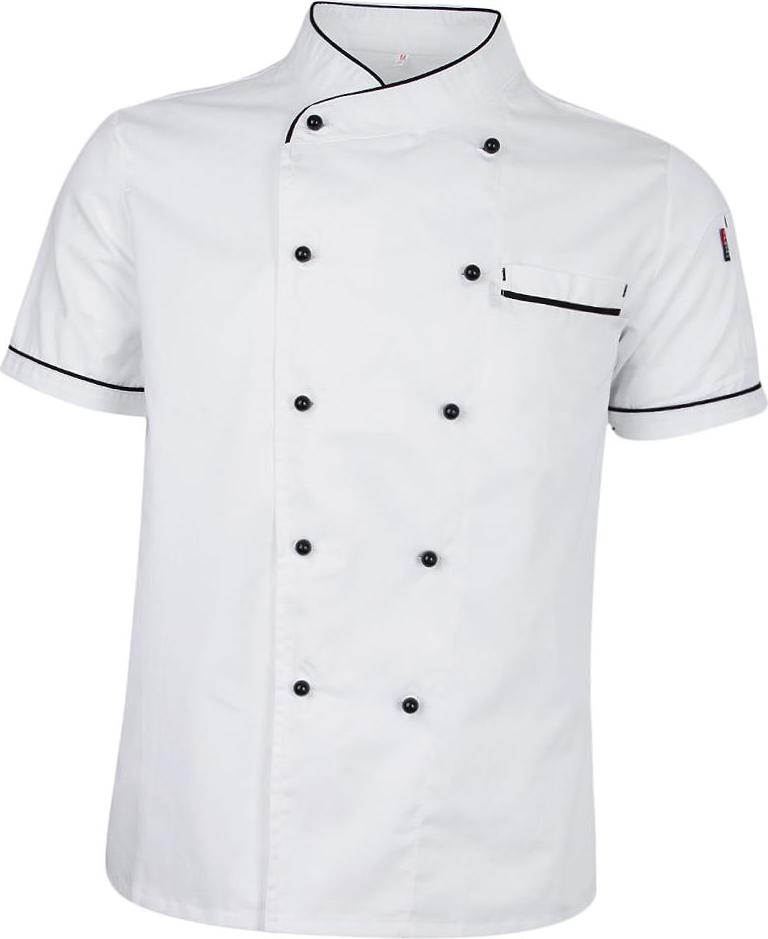 Chef Jacket Uniform Short Sleeve Hotel Kitchen Chefwear Cook Coat