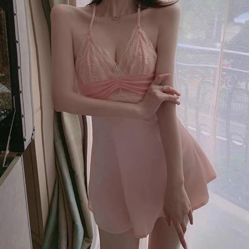 Váy ngủ phối ren lưng , váy ngủ sexy , váy ngủ cao cấp