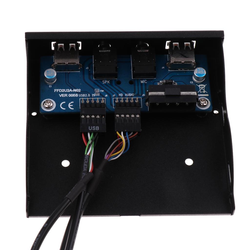 Motherboard 9 Pin to 2 Port USB2.0 Audio Front Panel Expansion Bracket Cable