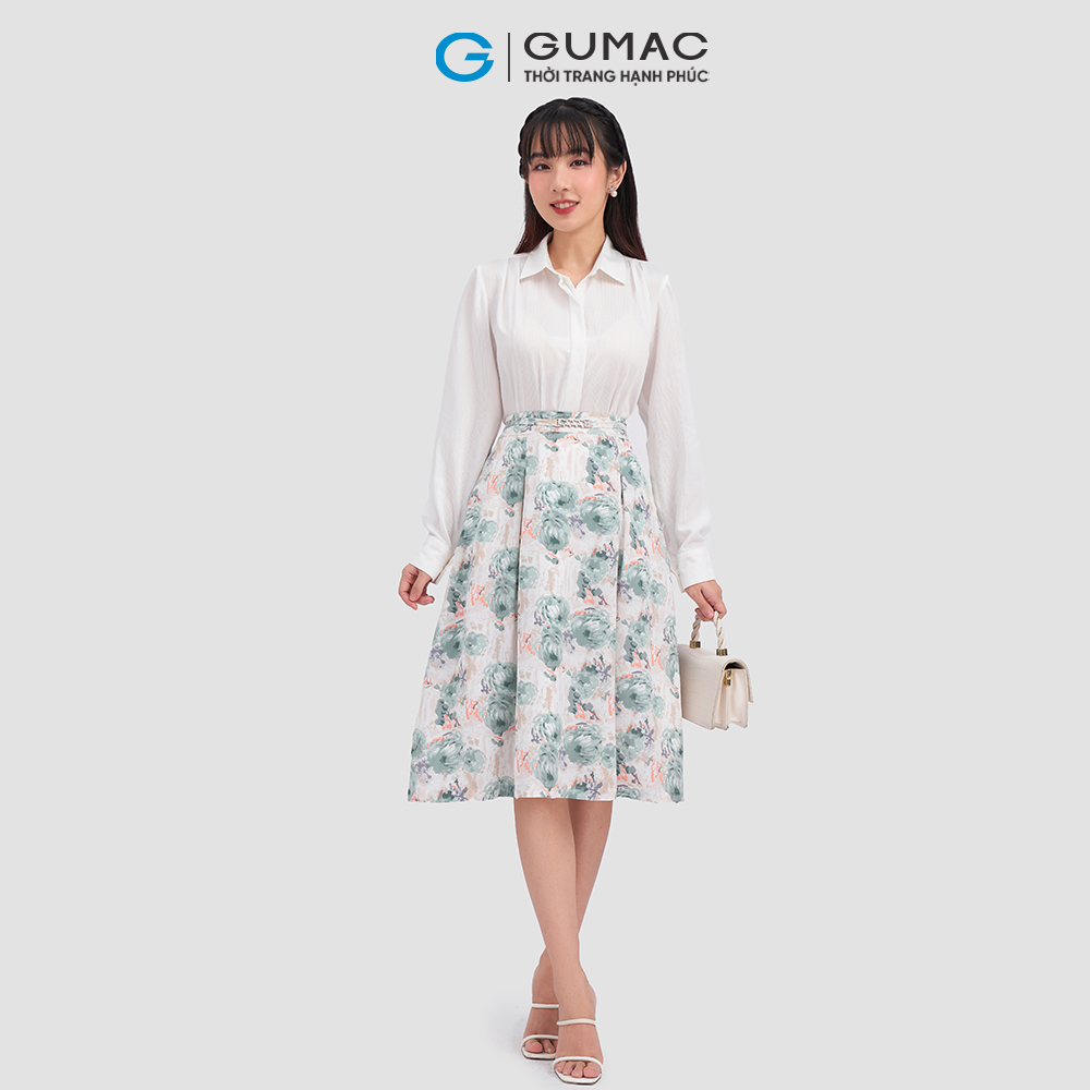 Chân váy họa tiết thời trang GUMAC VC11080