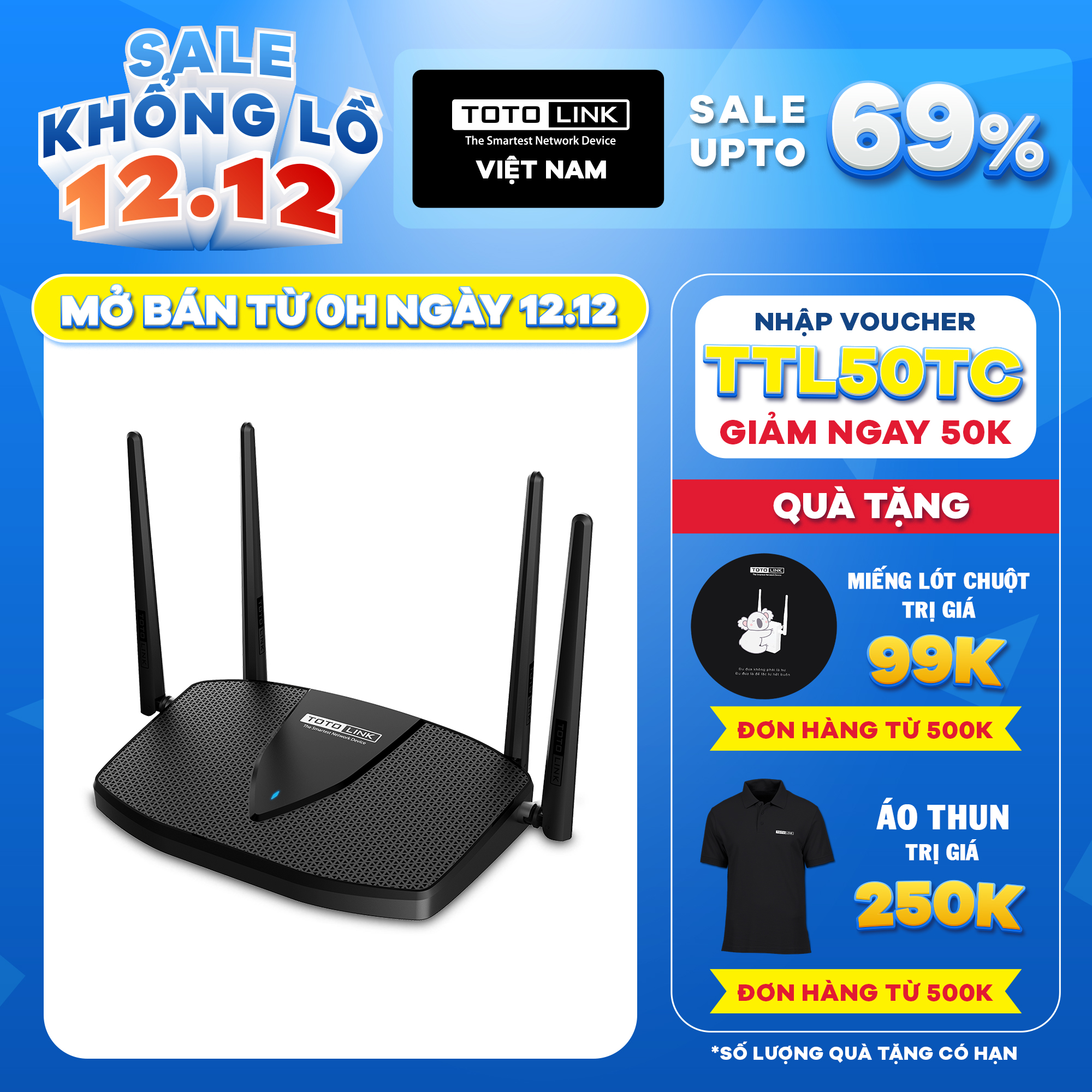 WI-FI 6 TOTOLINK X5000R - Easy Mesh Router Wi-Fi  băng tần kép Gigabit AX1800 - Hàng chính hãng