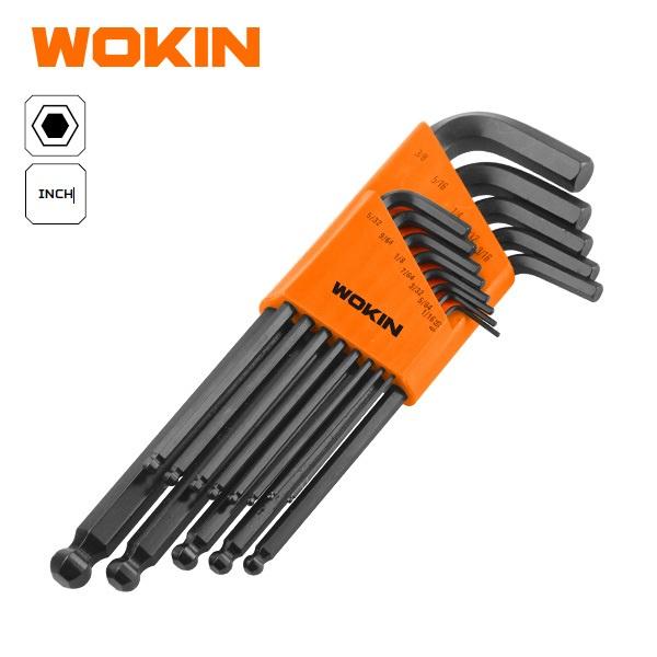 Bộ lục giác dài đầu bi 13 chi tiết hệ inch WOKIN 208613