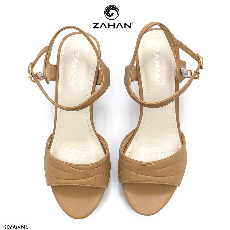 Sandal quai dập nổi, đúp đế, 9 cm SDZA8895