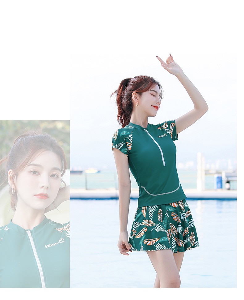Bộ bơi đi biển ngắn tay xuất Hàn chống tia UV Hàng cao cấp - Mã 11024