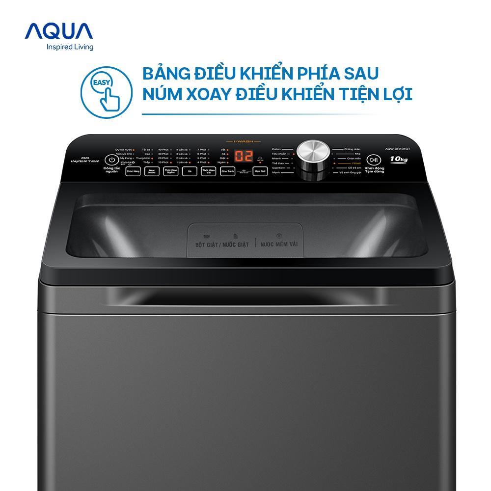 Máy giặt cửa trên 10kg Aqua AQW-DR101GT.BK - Hàng chính hãng - Chỉ giao HCM, Hà Nội, Đà Nẵng, Hải Phòng, Bình Dương, Đồng Nai, Cần Thơ