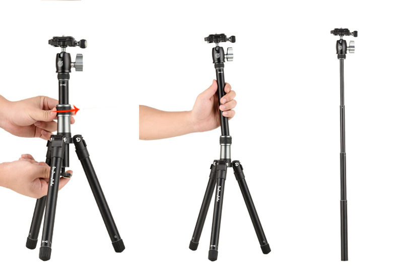 Chân Tripod Beike Q160D tặng 2 kẹp điện thoại đi kèm hàng chính hãng