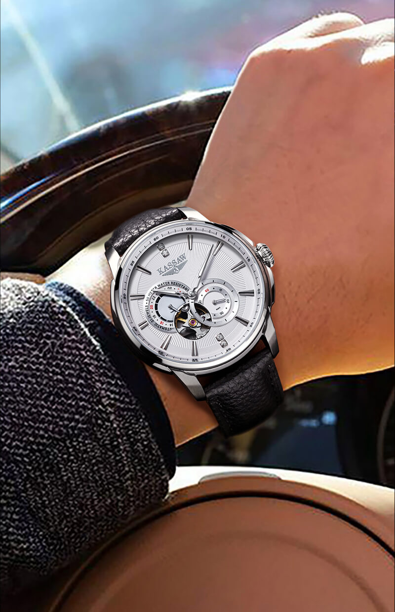 Đồng hồ nam chính hãng KASSAW K978-3 Kính sapphire ,chống xước ,Chống nước 50m ,Bảo hành 24 tháng,Máy cơ ,dây thép không gỉ