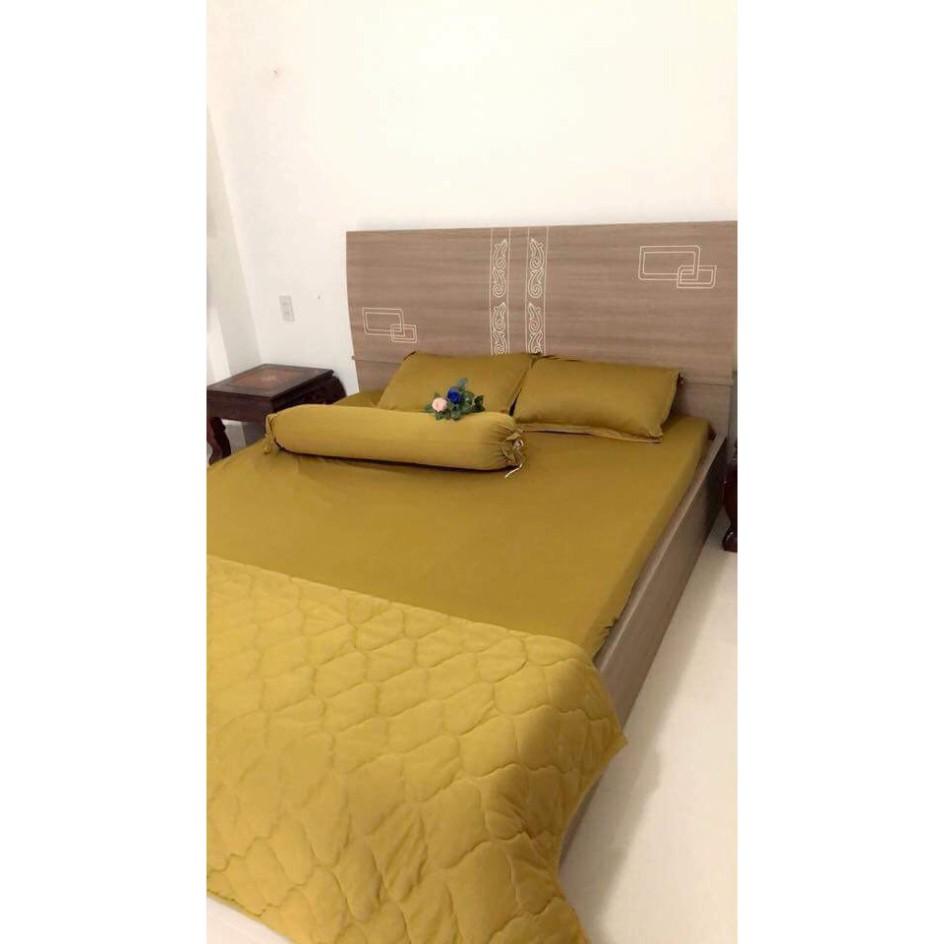Bộ 4 Món Ga Gối Thun Mát Mềm Thun Lạnh Cao Cấp Thương hiệu LAN PHAM BEDDING - Màu Dưa Cải