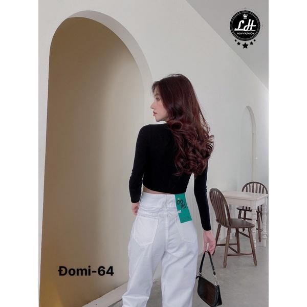 Quần baggy jean màu trắng rách gối Lê Huy fashion Ms 64