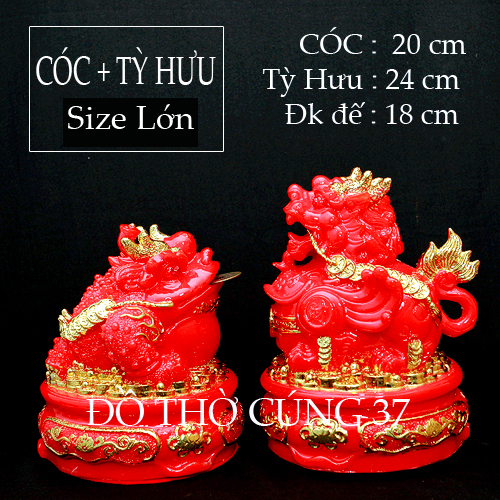 CÓC + TỲ HƯU phong thủy màu đỏ