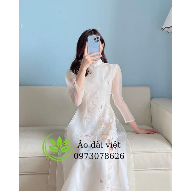 Siêu phẩm áo dài tơ kết đẹp sang chảnh nổi bật hàng thiết kế cao cấp Áo dài cách tân tết giá rẻ