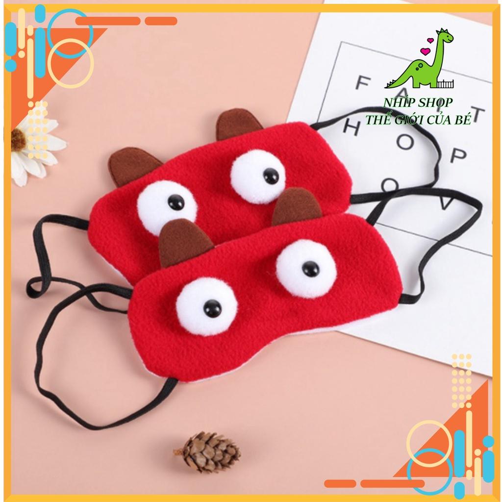 Bịt mắt ngủ mềm mại dễ thương - miếng bịt mắt bằng vải nhung dễ thương hình mắt giả