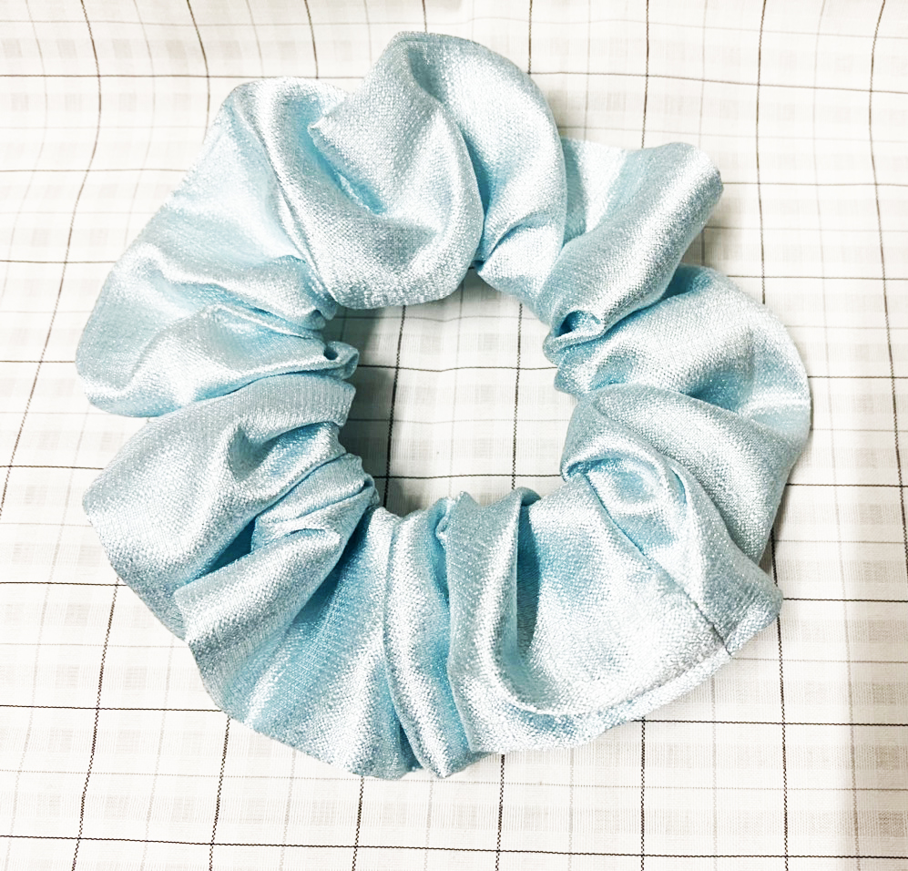 Cột tóc scrunchies vải dày màu xanh ngọc cực sang, đeo cột tóc đều đẹp - loại big size