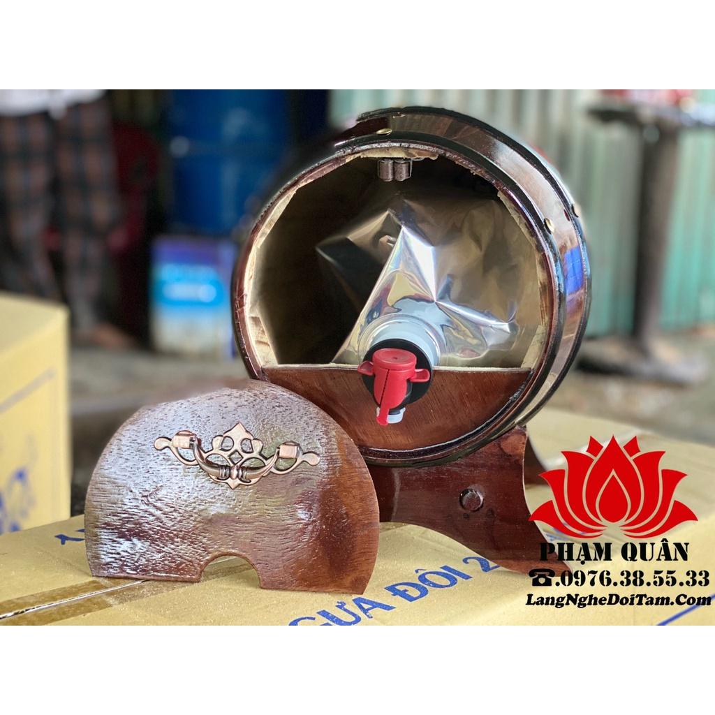 Thùng gỗ đựng rượu vang 5l kèm túi đựng r.u.o.u
