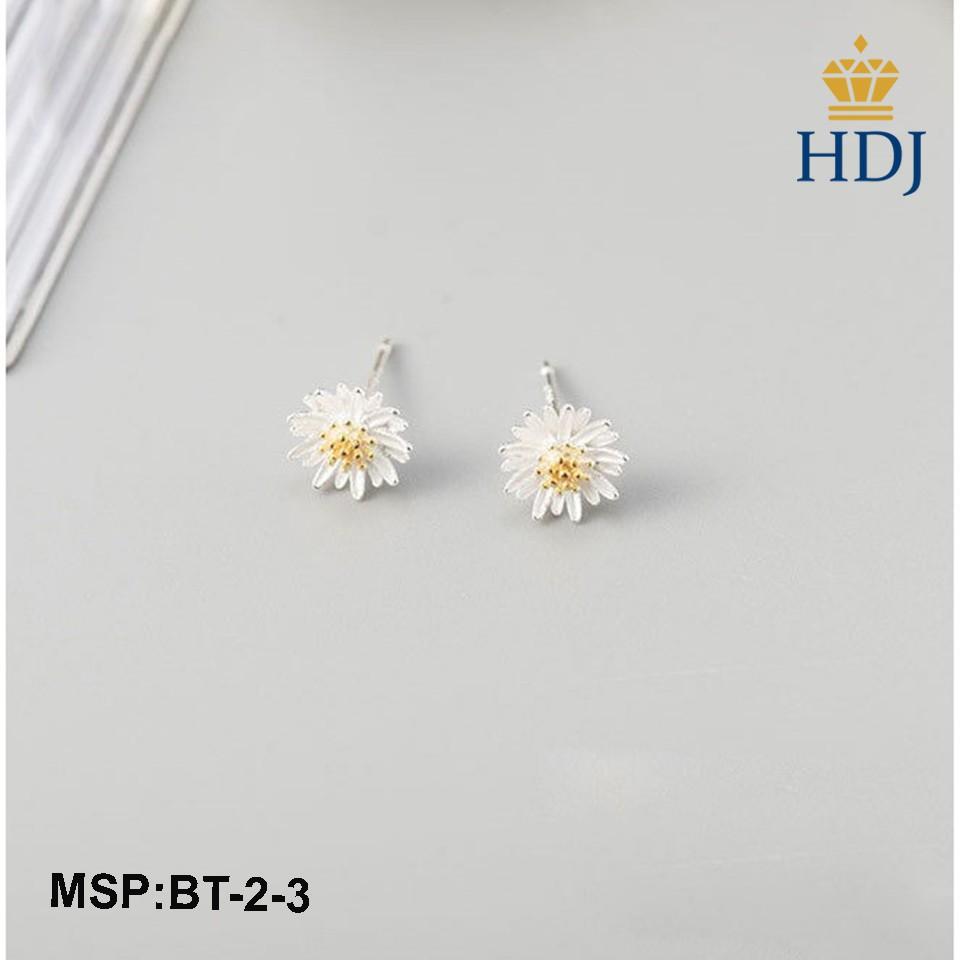 Bông tai  nữ bạc Ý 925 hình Cúc họa mi trang sức  HDJ mã BT-2-3