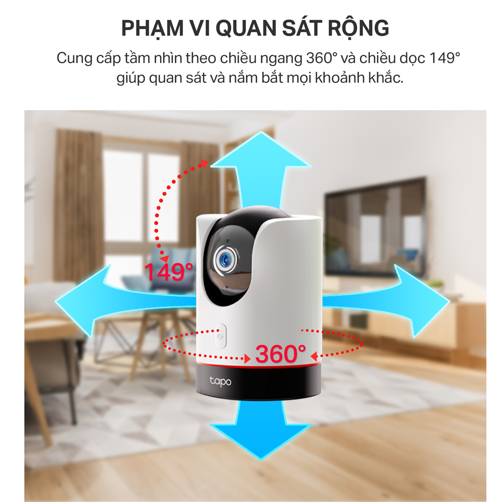 Camera WiFi AI TP-Link Tapo C225 An Ninh Gia Đình Quay/Quét - Hàng Chính Hãng