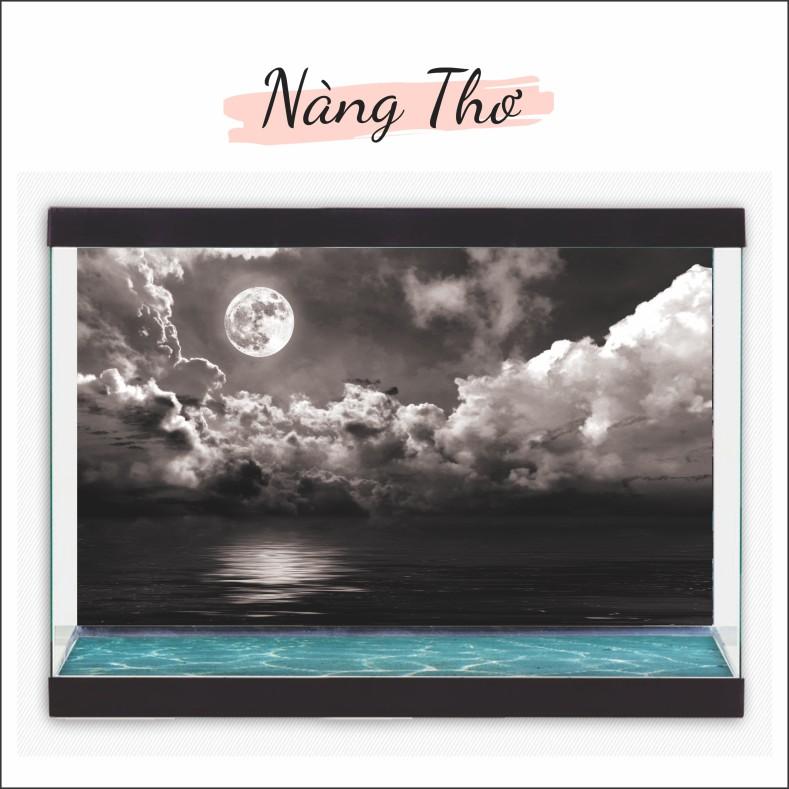 Decal dán hồ cá 3D THE MOON nhiều mẫu