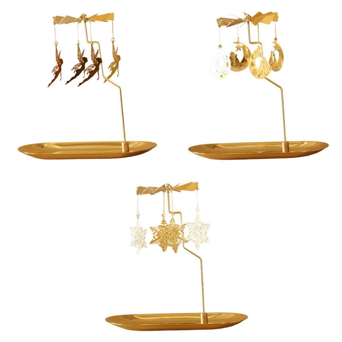 3pcs Candle Holder Rotating Tea Light Holder Stand Decor
