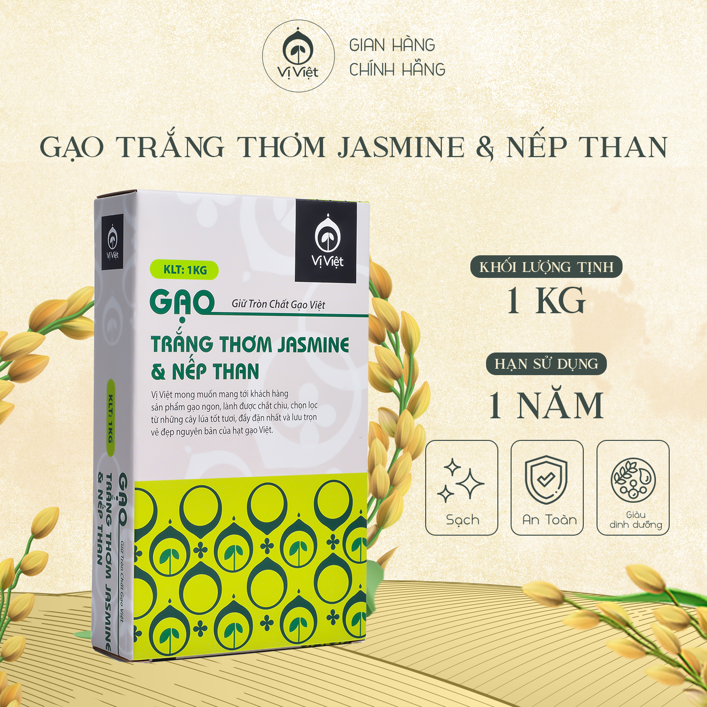 Gạo Lứt Trộn VỊ VIỆT , Gói 1kg, , siêu dẻo, thơm ngon đậm vị, không cần ngâm