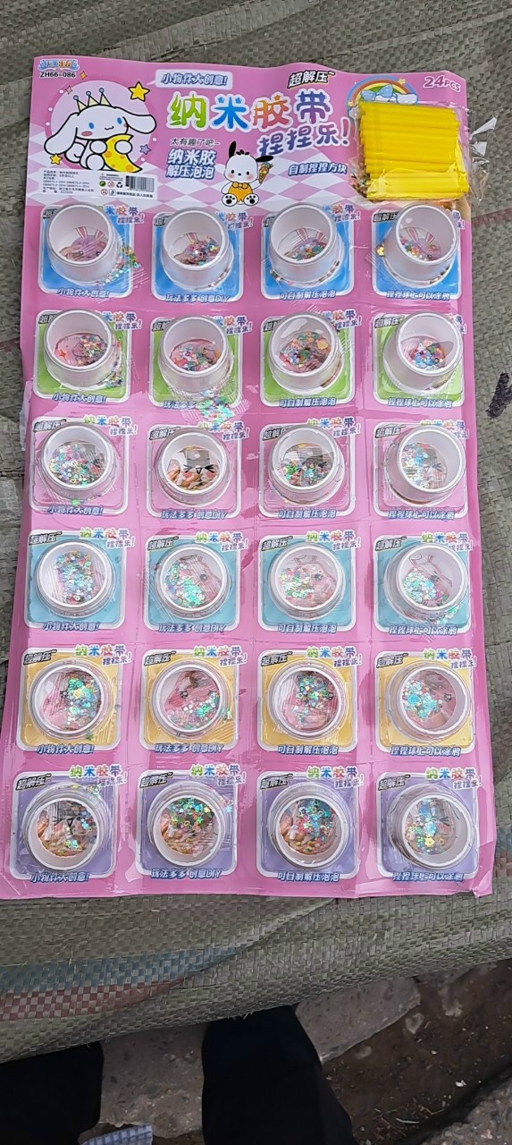 Set 5 Băng Keo 2 Mặt Băng Dính Thổi Bong Bóng Nano Trong Suốt