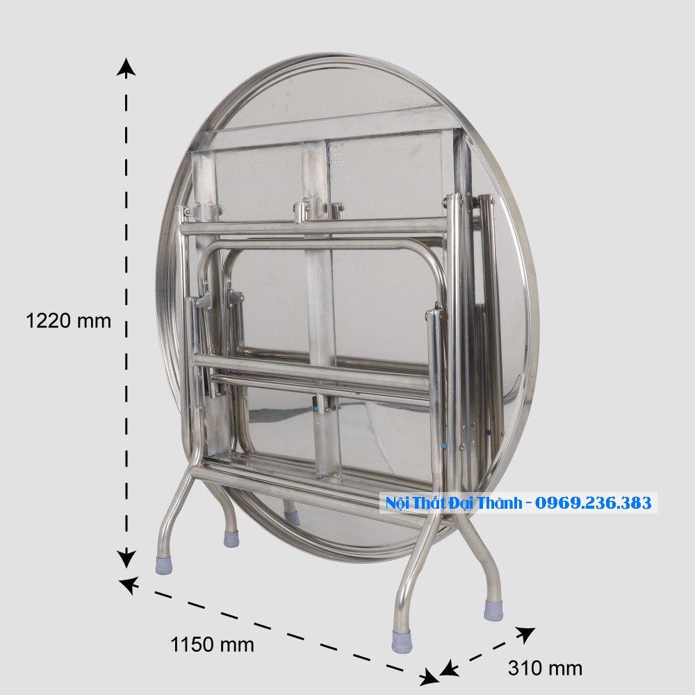 Bàn tròn inox 304 rộng 1m2 chân cao Đại Thành chống gỉ , hàng loại 1 bao chất lượng, miễn phí vận chuyển