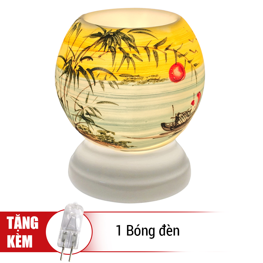 Đèn Xông Tinh Dầu Gốm MNB09 + Tặng Kèm 1 Bóng Đèn