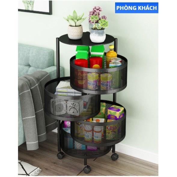 Kệ Xoay Đa Năng 3,4,5 Tầng Tròn đựng rau củ đồ dùng đa năng