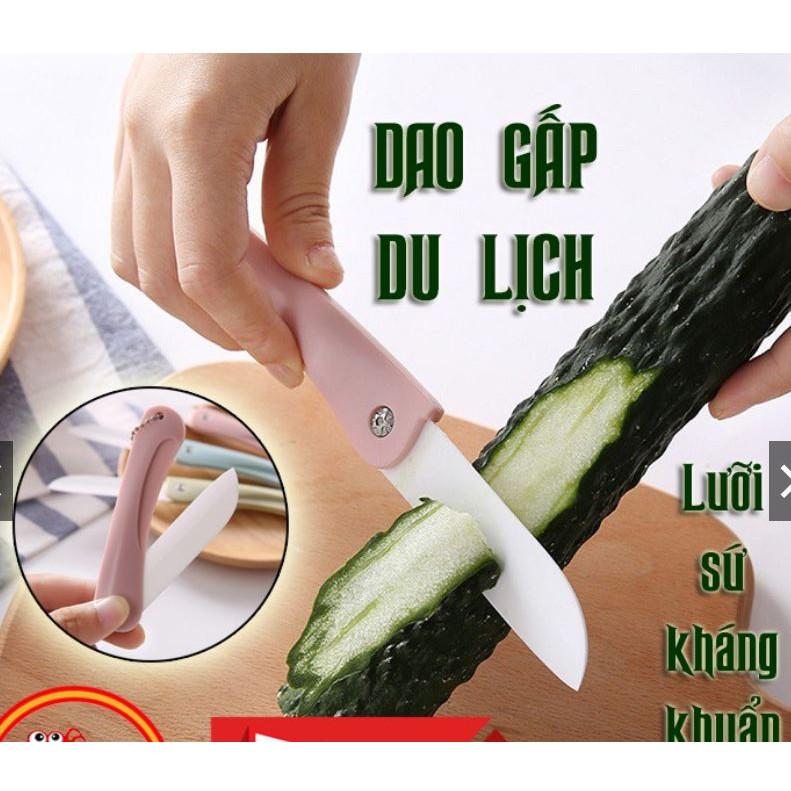 Dao lưỡi sứ gấp gọn du lịch kháng khuẩn