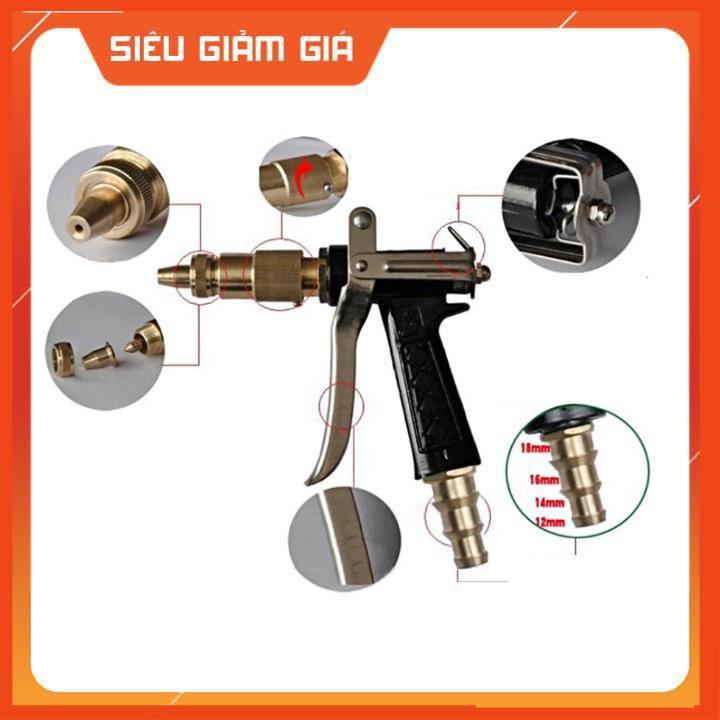 Bộ dây vòi xịt nước rửa xe,tưới cây đa năng, tăng áp 3 lần,loại 7m,10m 206236 đầu đồng, cút,nối nhựa đen+ tặng móc khoá