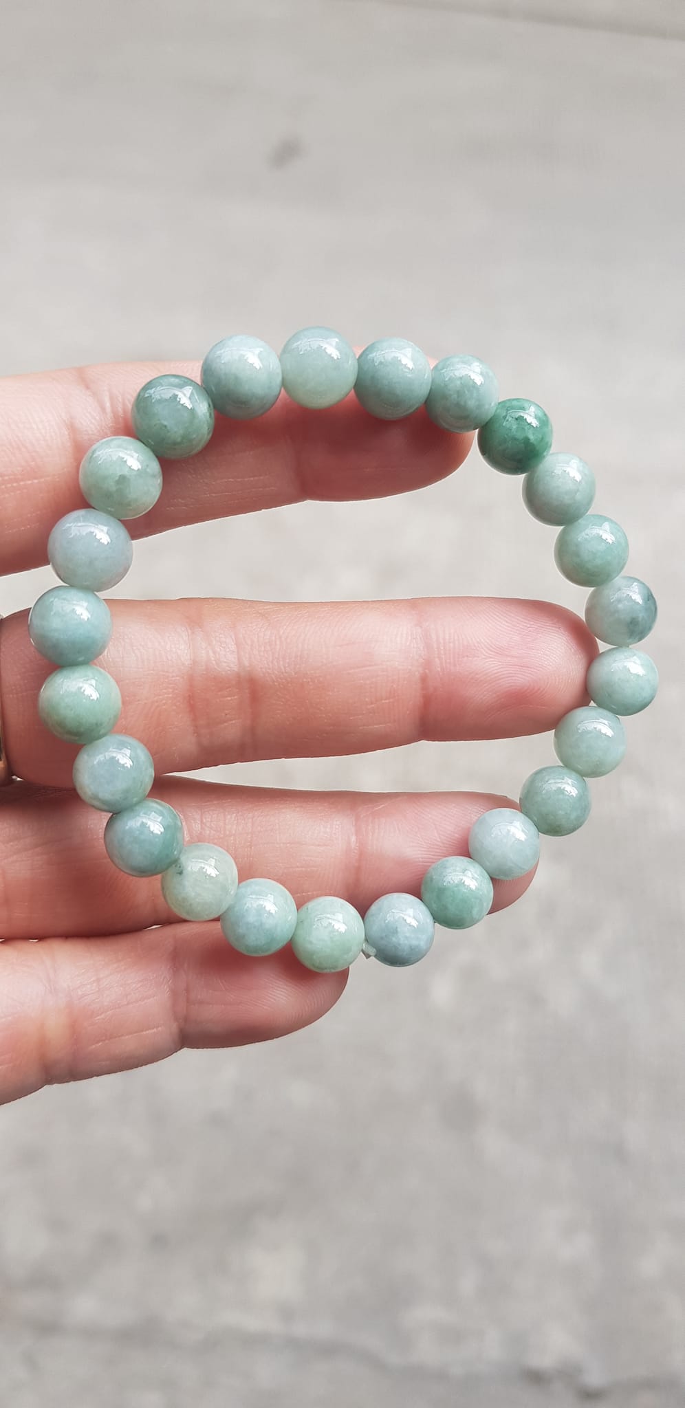 Vòng chuỗi đá cẩm thạch tự nhiên xanh ngọc nhẹ nhàng đẹp sang may mắn Size vòng hạt 8mm Hợp nữ mệnh Thủy Mộc hỏa rẻ đẹp