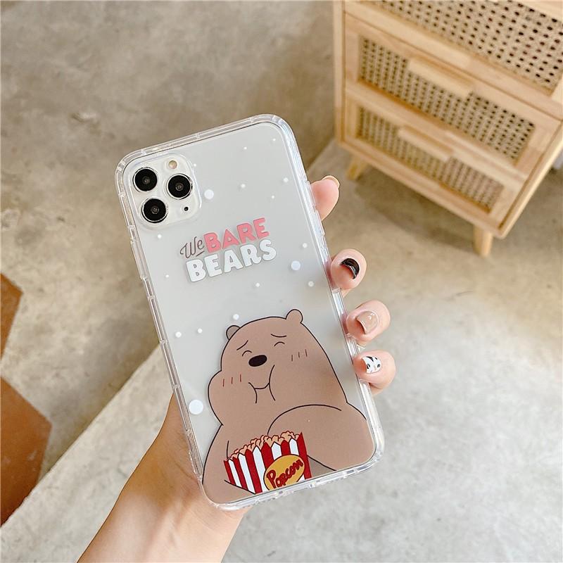 Ốp Lưng Case Iphone Gấu Ba Màu Siêu Trong Không Ngả Màu 7g/8g/7Plus/8Plus/X/Xs/Xsmax/Xr/11/11Pro/11Promax/12/12pr
