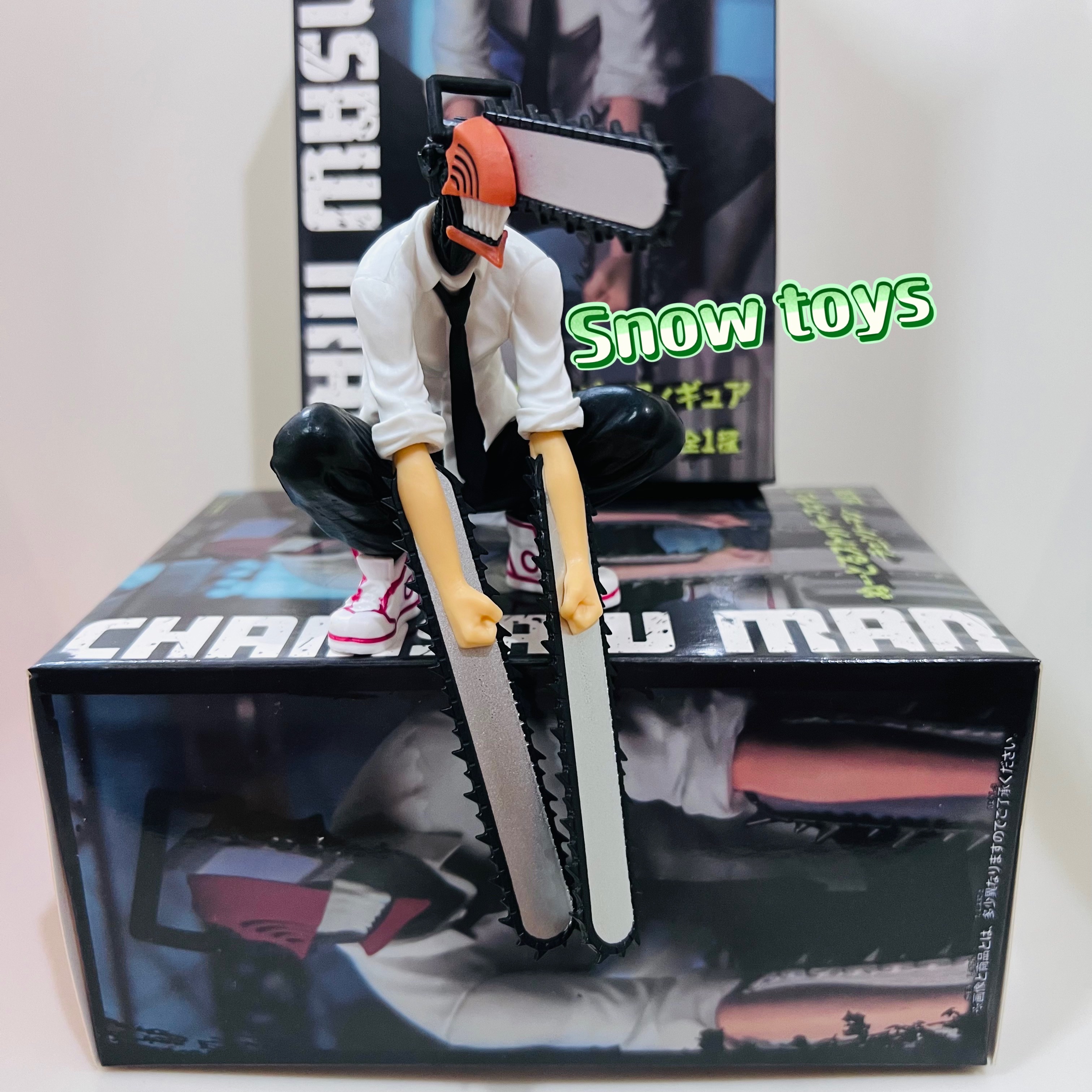 Mô hình Chainsaw Man - Nhân vật Denji hóa Quỷ cưa máy ngồi siêu ngầu Kích thước Denji Cao 14,5cm - Fullbox Chainsaw man