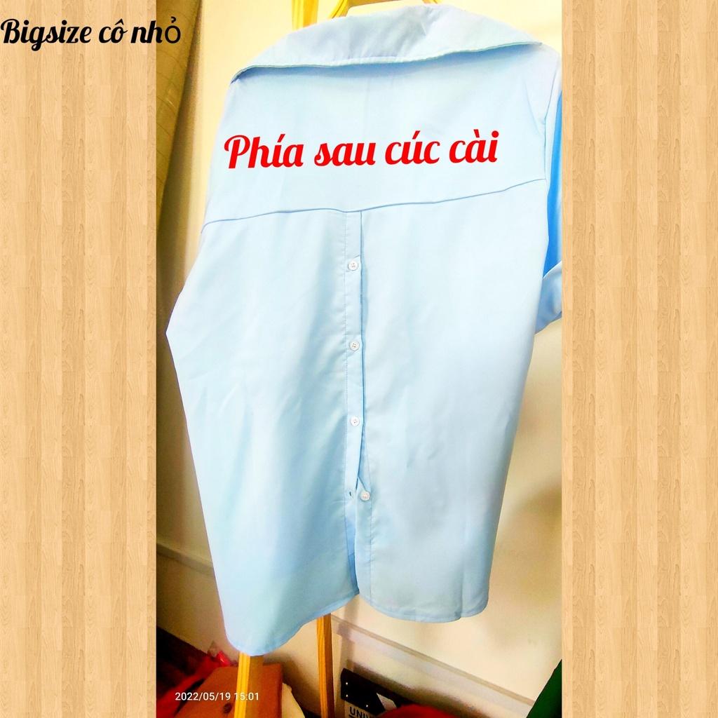Áo sơ mi bigsize nữ tay ngắn kiểu xẻ lưng có cúc, Áo kiểu big size nữ AT10