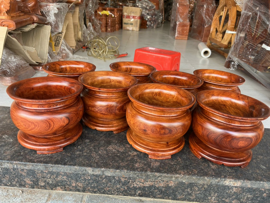 Bát nhang, lư hương gỗ hương cao cấp 16 CM