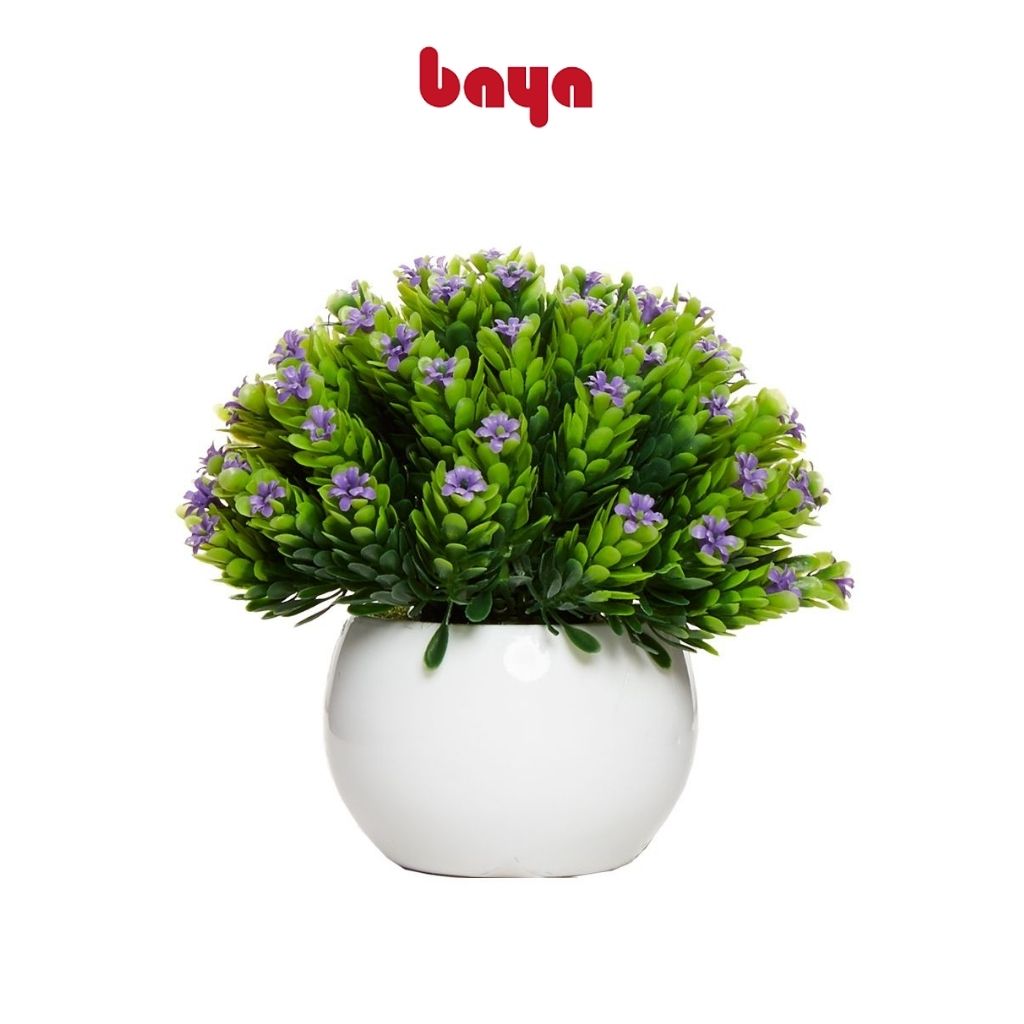 Bình hoa giả, bình hoa nhựa BAYA trang trí phòng khách, làm quà tặng phong cách trang nhã tinh tế 14cm x 16cm