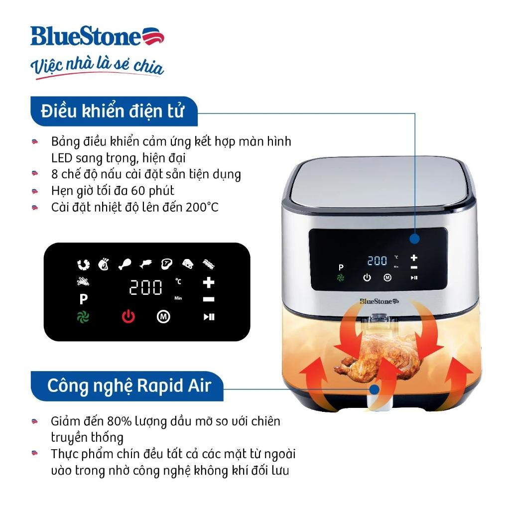 Nồi Chiên Không Dầu BlueStone AFB-5878, 1700w- 5.5lit, Hàng Chính Hãng