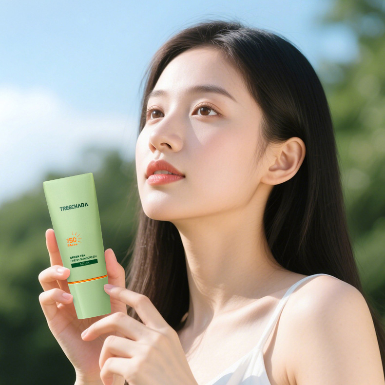 Kem chống nắng trà xanh không nhờn rít TreeChada Aqua Fresh Sunscreen Thái Lan 60ml