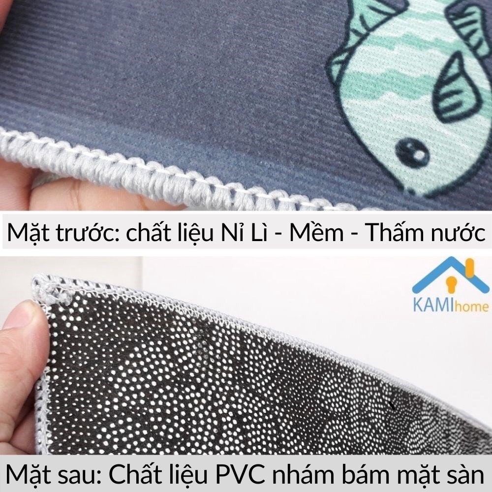 Bộ thảm bếp nỉ nhung lì cao cấp TB35 chống trượt, in 3D phong cách Hàn Quốc cho phòng bếp hiện đại- màu ngẫu nhiên