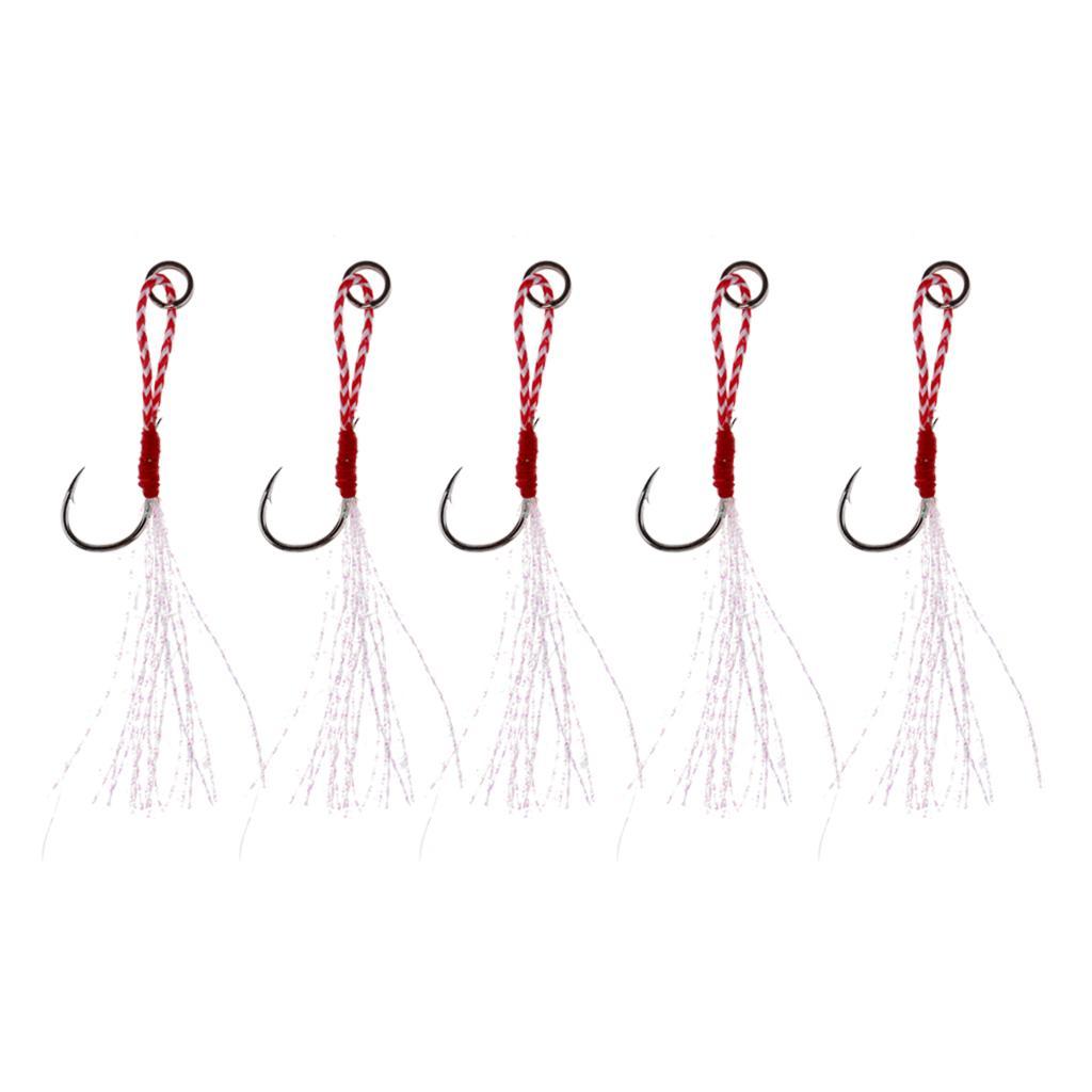 Pack of 5 Hi-carbon Assist Hook Fishing Jig Hook Live Baits Hooks Fishhook 13# 15# 17#