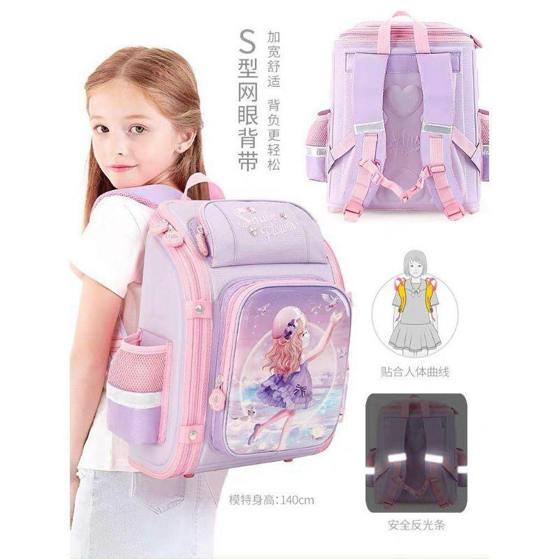BALO CHO BÉ GÁI ĐI HỌC TIỂU HỌC CẤP 1 HÌNH CÔNG CHÚA BABY CHỐNG GÙ LƯNG
