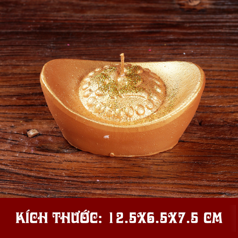 Nến Thỏi Vàng, Nến Bơ, Nến Sáp, Nến Thần Tài Thực Vật An Toàn Cho Sức Khoẻ, Không Khói, Không Mùi