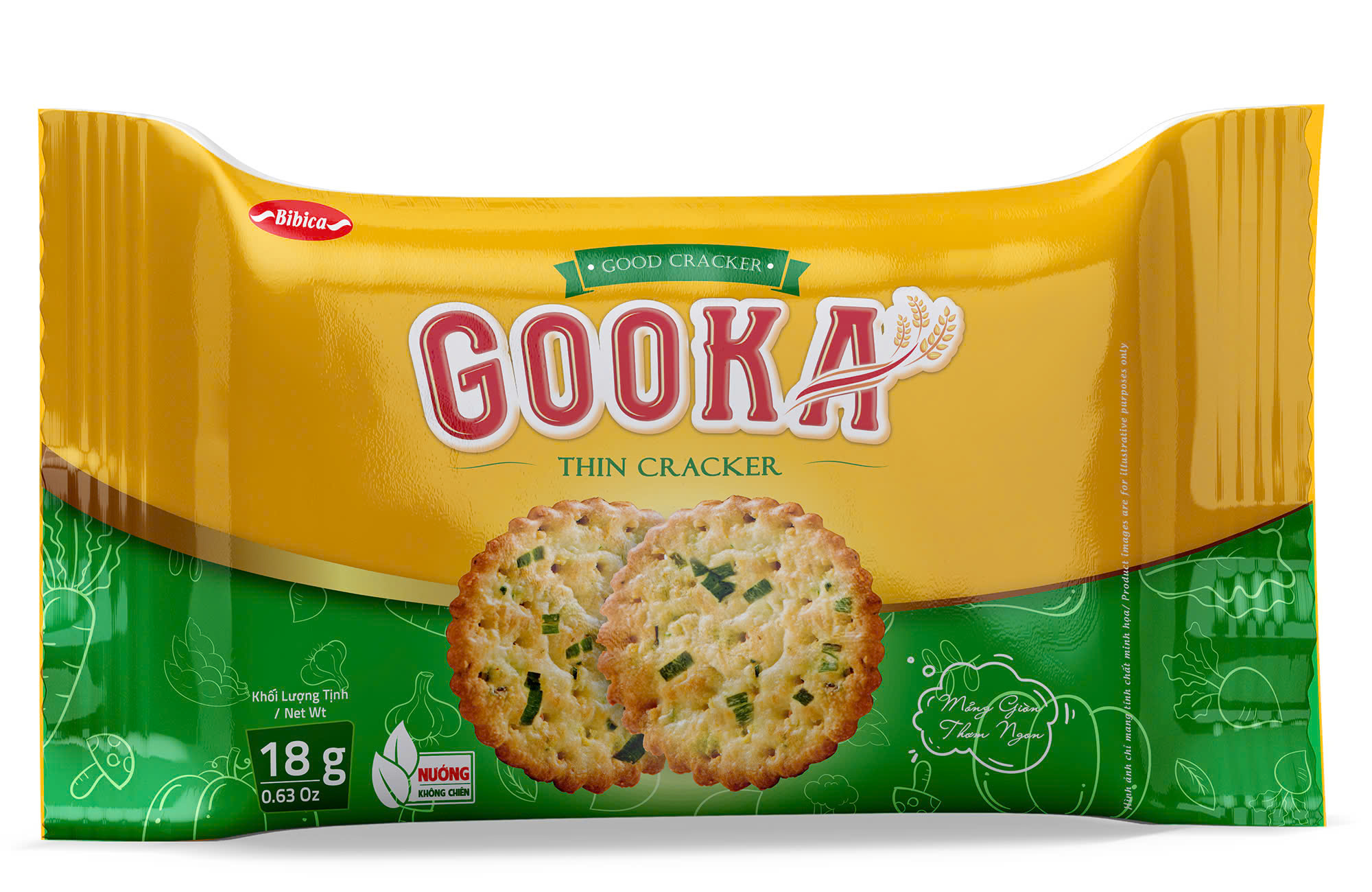 Bánh Gooka Cracker Rau Củ Bibica 180g