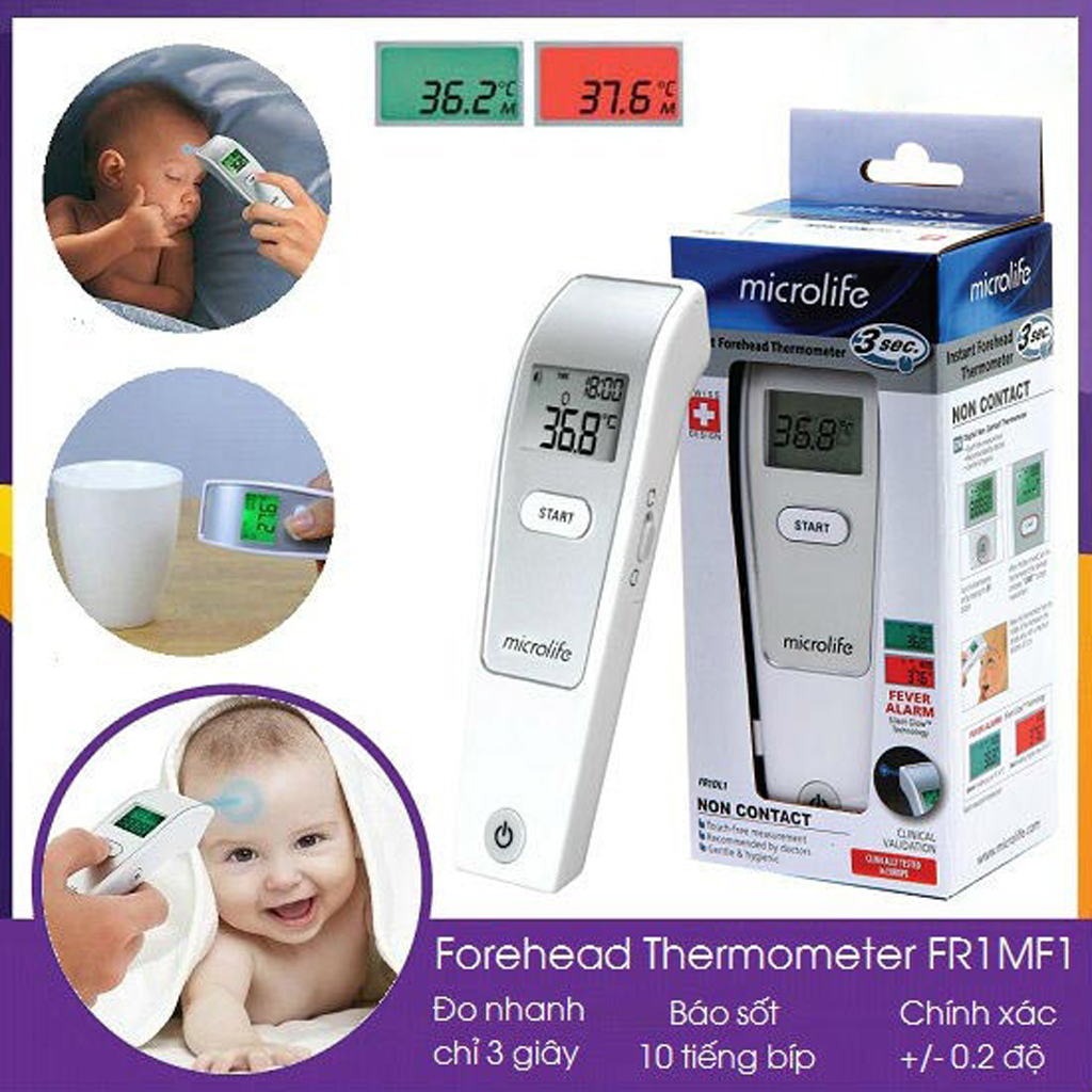 [ Đo Nhanh , Chính Xác Trong 1 Giây ] Nhiệt Kế Hồng Ngoại Microlife FR1MF1 | Thương Hiệu Thụy Sỹ