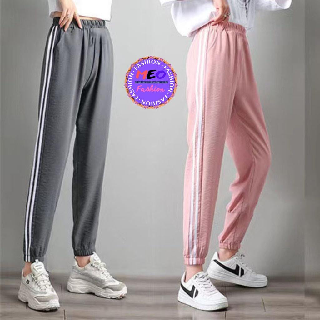 Quần Joggers Nữ DVGIT FASHION Bom Gấu Hai Sọc Mặc Đi Chơi Siêu Cute Chất Liệu Su Phong Cách DVGIT