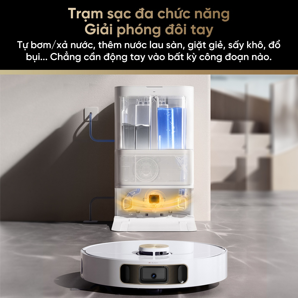 Robot hút bụi lau nhà thông minh Dreame L10s Pro Ultra Heat - Lực hút 7000Pa, Giặt giẻ bằng nước nóng, Điều khiển từ xa - Bản quốc tế, Hàng chính hãng - BH 24 tháng