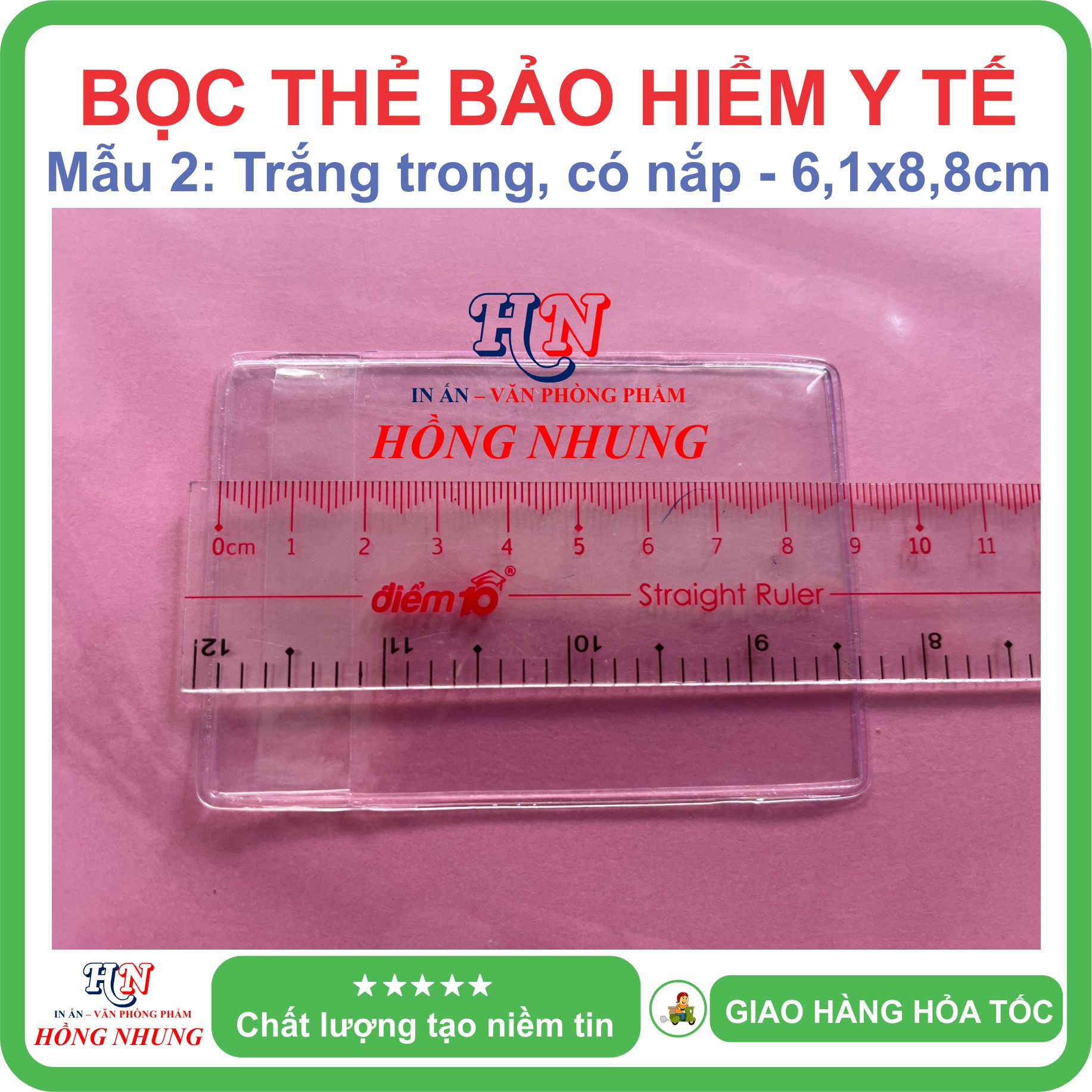 [SÉT] COMBO 05 Bọc thẻ Bảo hiểm y tế BHYT - Dẻo trong có nắp đậy chống nước