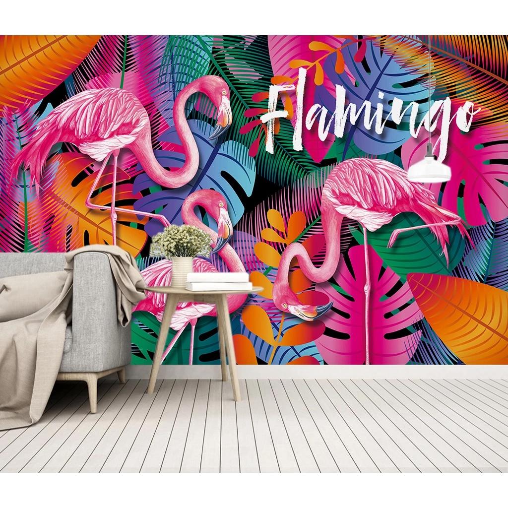 Tranh dán tường flamingo