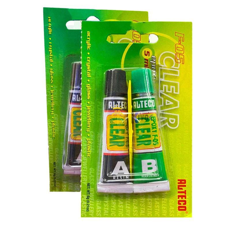 Keo AB Nhật 2 Thành Phần ALTECO F05 CLEAR EPOXY Siêu Cứng Dán Nắp Đáy, Kính Đồng Hồ