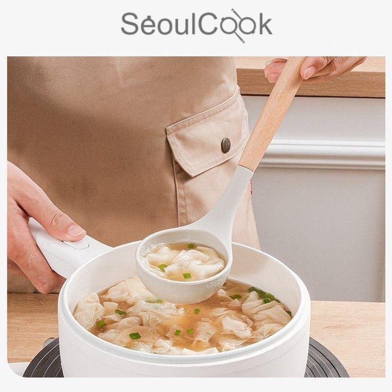 – Bộ 3 dụng cụ nấu ăn Vá/ Sạn/Xẻng có rãnh cán gỗ Seoulcook cao cấp, chống dính dùng cho nhà bếp